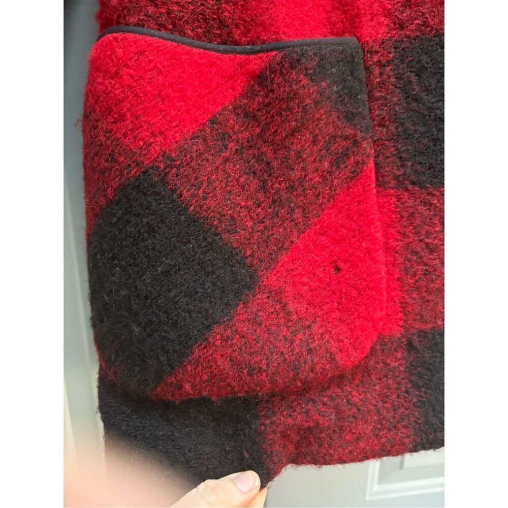 Aritzia Wilfred Free Red Black Plaid Wool Blend Jacket Coat - Picture 5 of 12